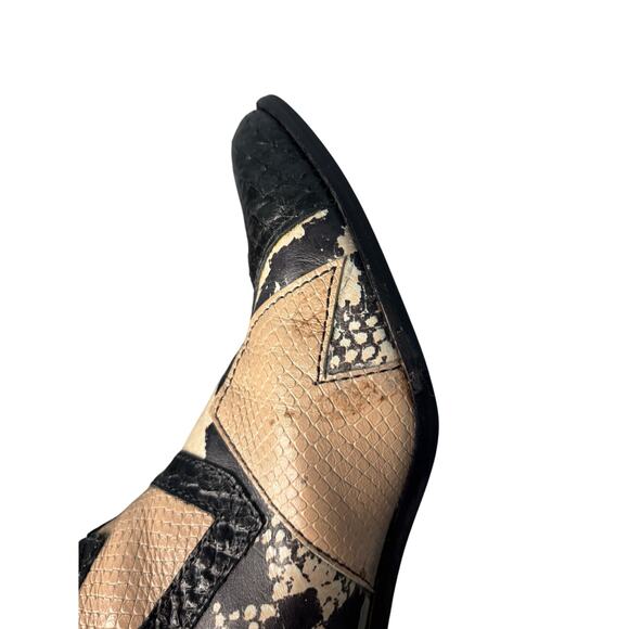Amuse Society x Matisse Last Call Blush Black Snake Leather Ankle Boots Size 7.5 - Picture 8 of 8